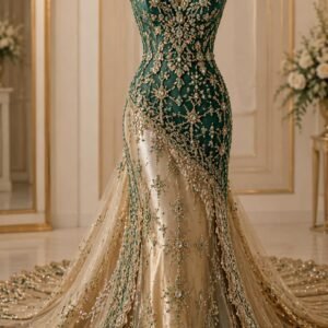 SELLBAY EMERALD LUXURY MERMAID GOWN