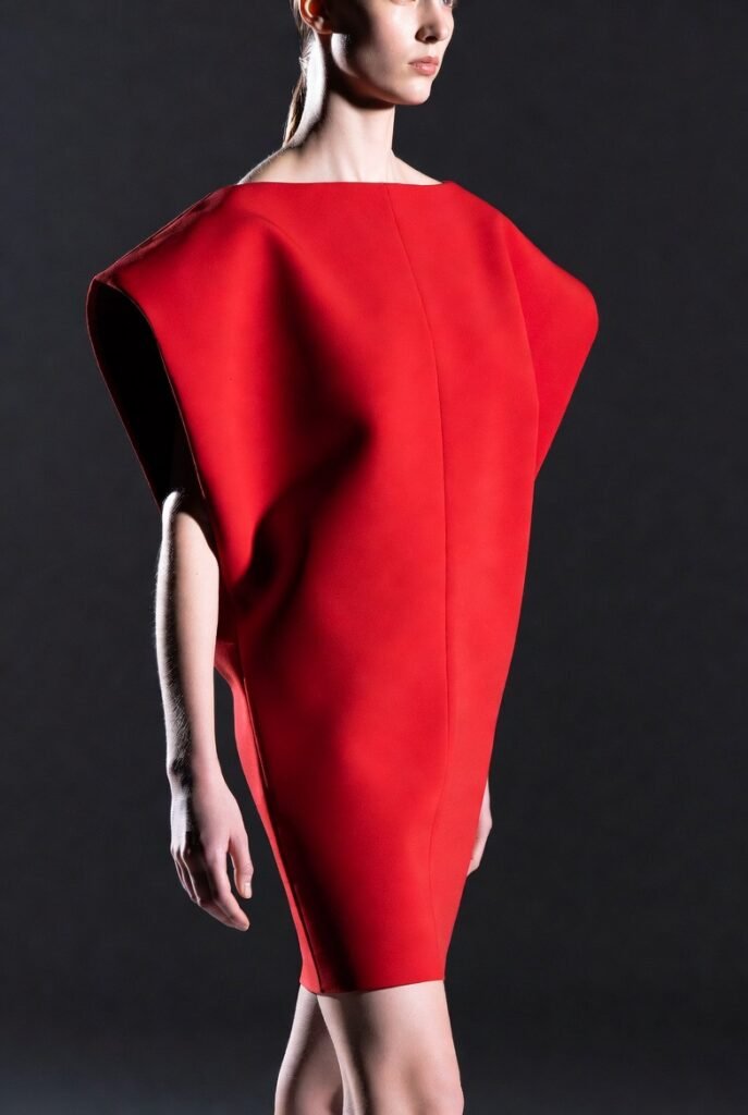SELLBAY CRIMSON INVERTED CON DRESS
